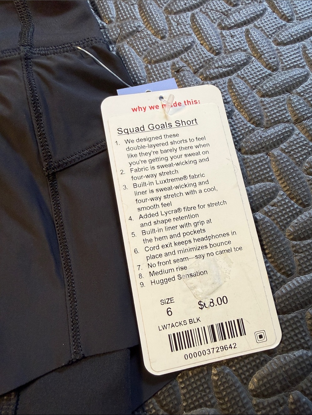 NWT lululemon athletica Speed Up High Rise Lined Black Shorts Size 6 - Picture 9 of 9